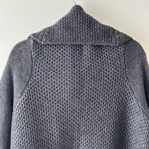 Vince Gray Wool Yak Textured Honeycomb Chunky Knit Open Cardigan - Picture 10 of 16